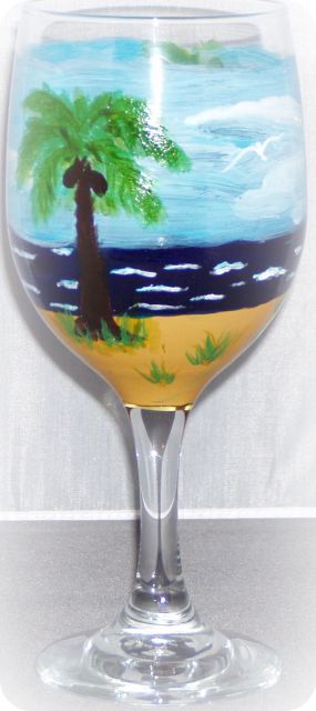 Tropical Vacation Fantasy- Wine Glass